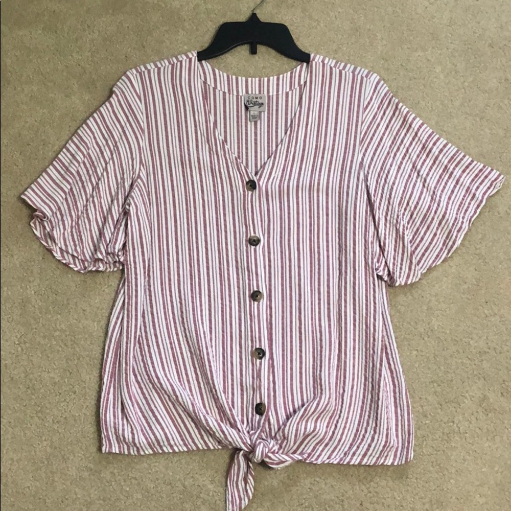 Cute Pink and White Stripe Top